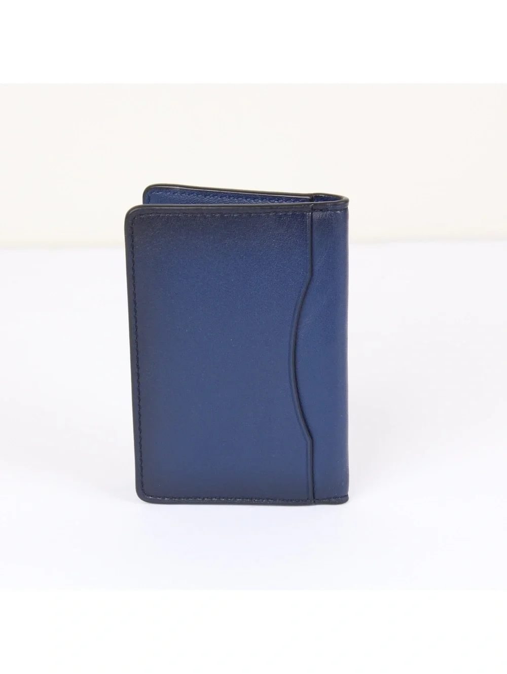 Coach Men Bifold Card Case Deep Blue Leather Slim ID Wallet